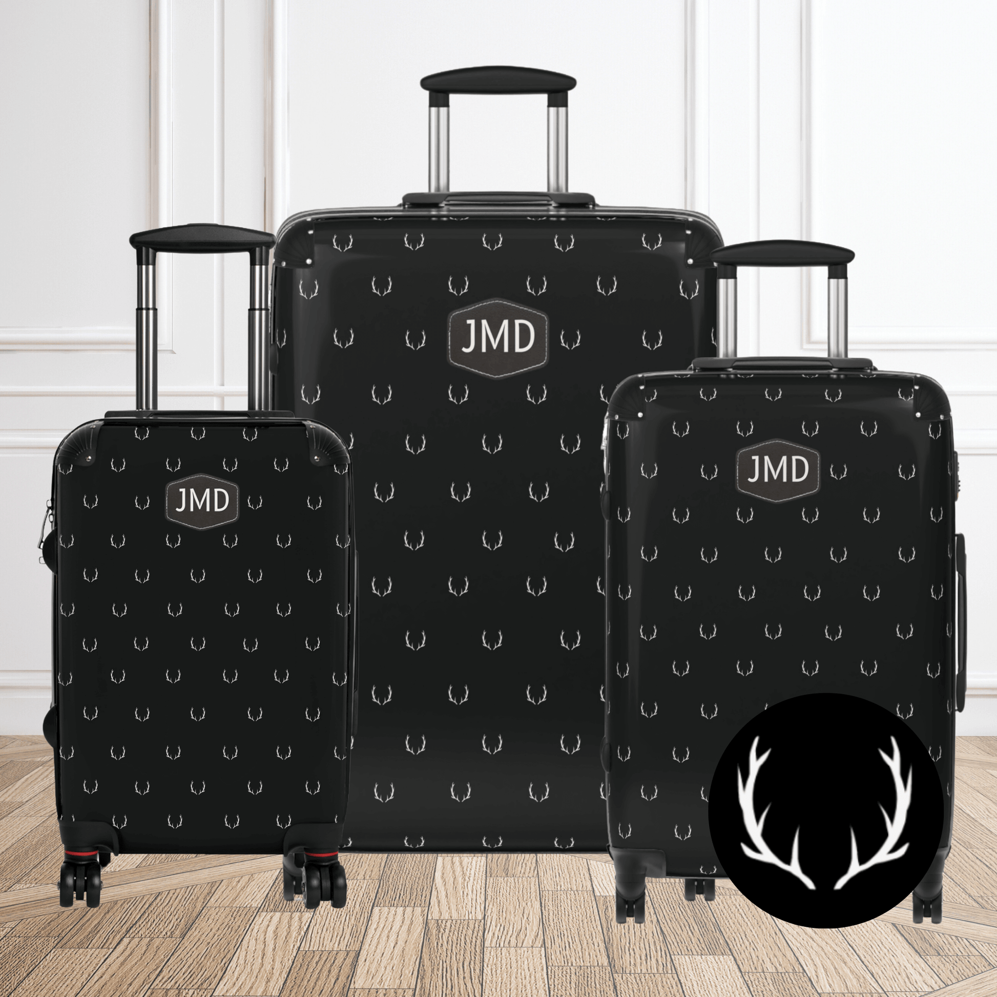 Antler Suitcase Set of 3 Luggage for Men Spinner Suitcase Gift for Deer Hunter