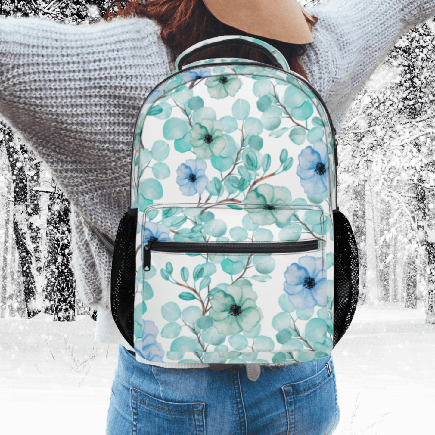 Personalized Backpack for Women Kids Floral School Bag with name Laptop Bag for Girl