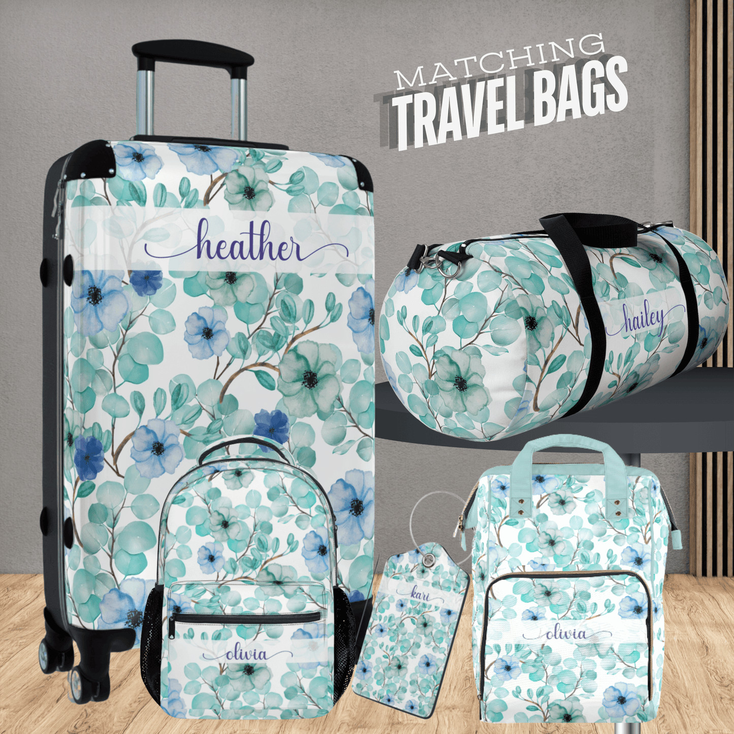 Personalized Backpack for Women Kids Floral School Bag with name Laptop Bag for Girl