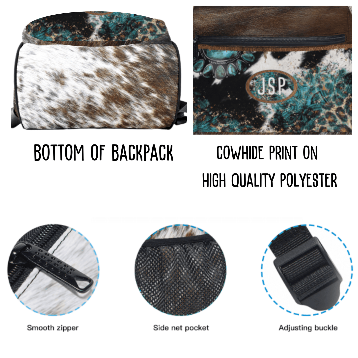 Western Backpack Personalized Cowhide School Bag