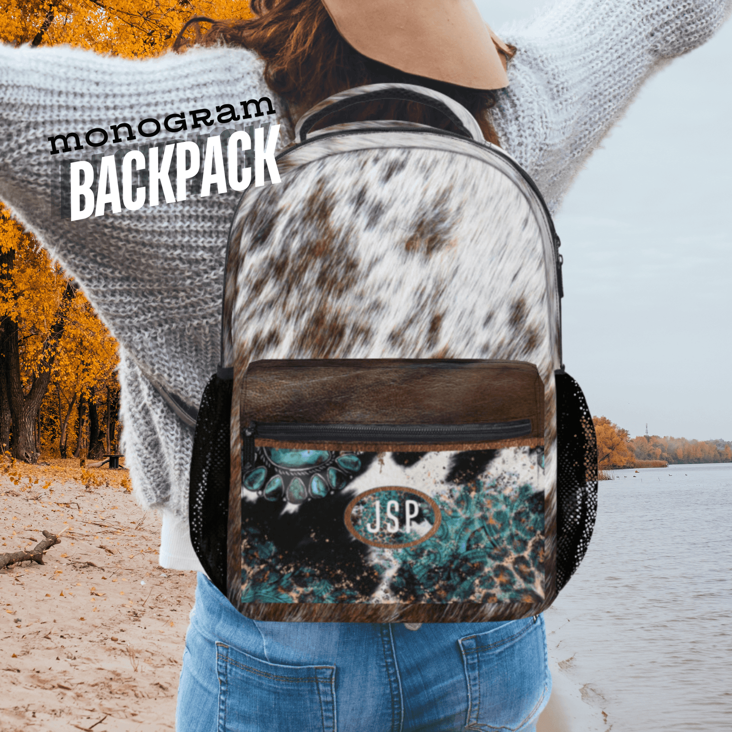Western Backpack Personalized Cowhide School Bag