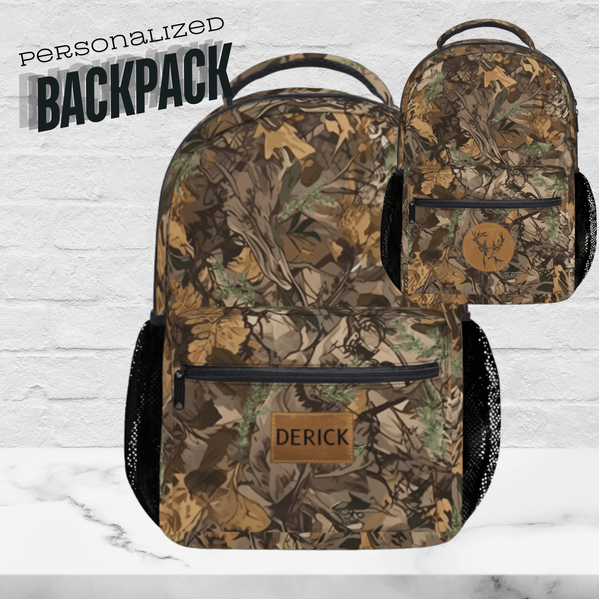 Mens Camo Backpack Personalized Camouflage Boy School Bag