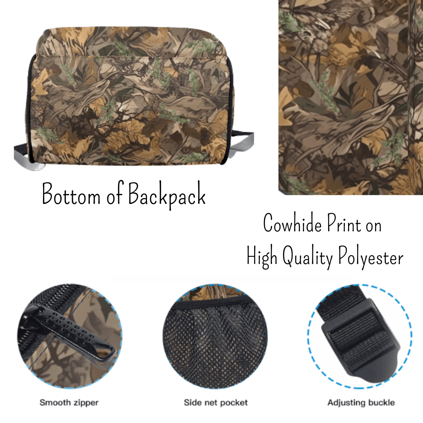Mens Camo Backpack Personalized Camouflage Boy School Bag