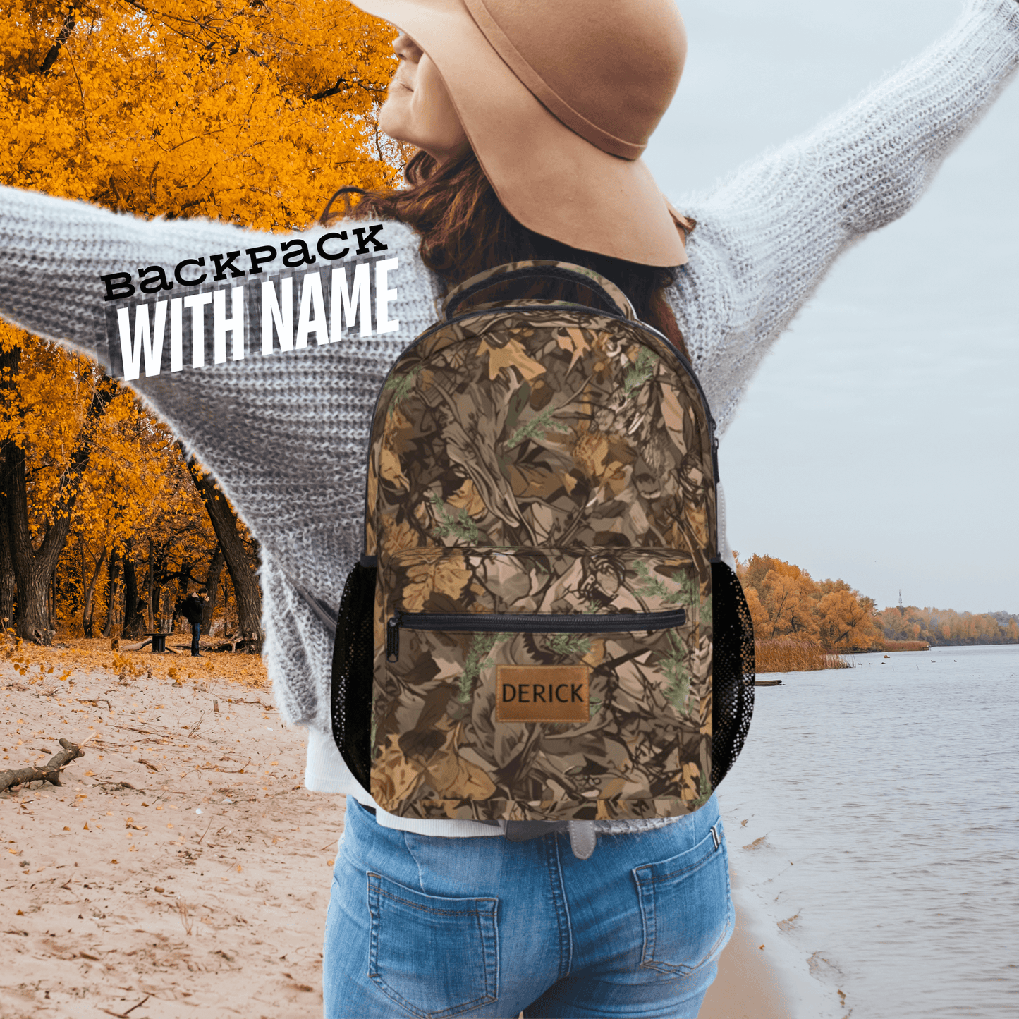 Mens Camo Backpack Personalized Camouflage Boy School Bag