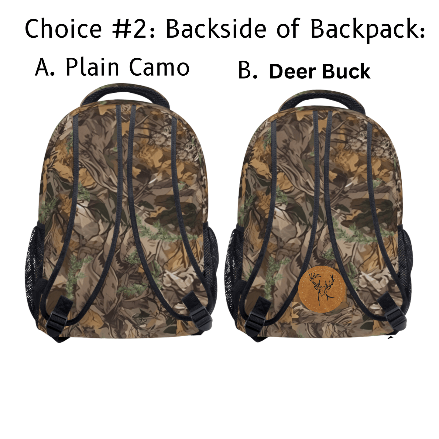 Mens Camo Backpack Personalized Camouflage Boy School Bag