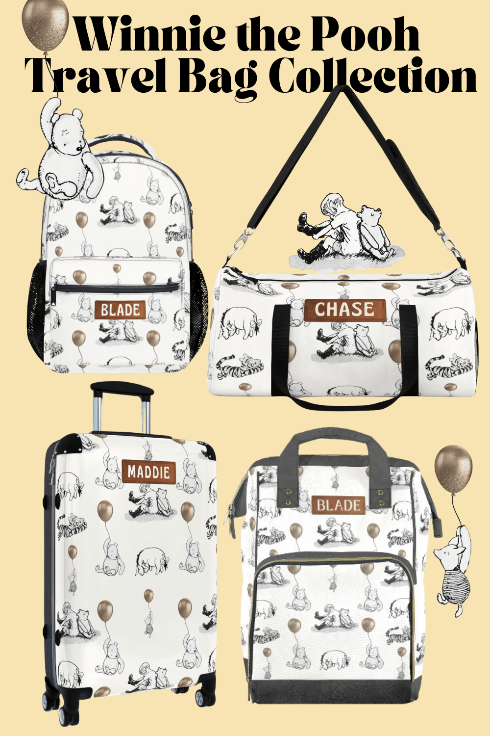 Winnie the Pooh Backpack Personalized Pooh Bear School Bag Pooh & Friends Book Bag