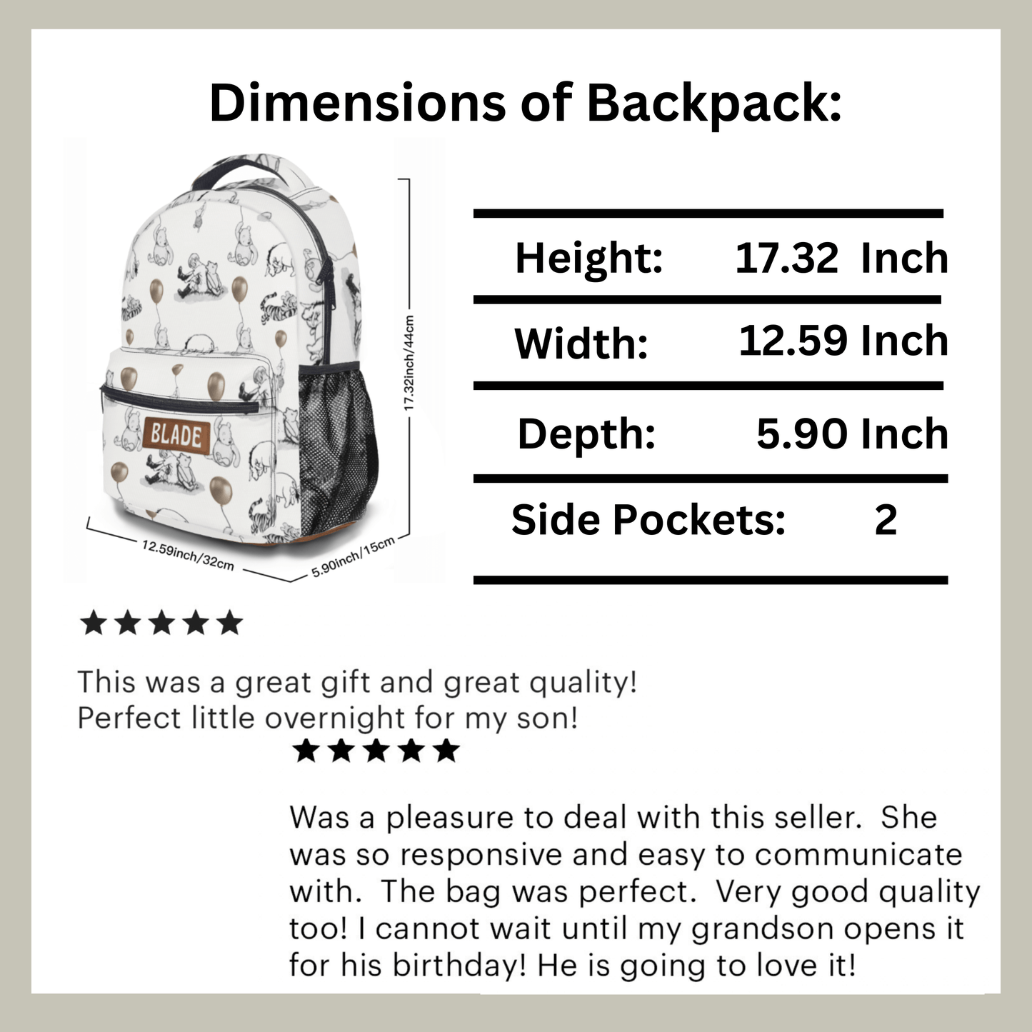 Winnie the Pooh Backpack Personalized Pooh Bear School Bag Pooh & Friends Book Bag