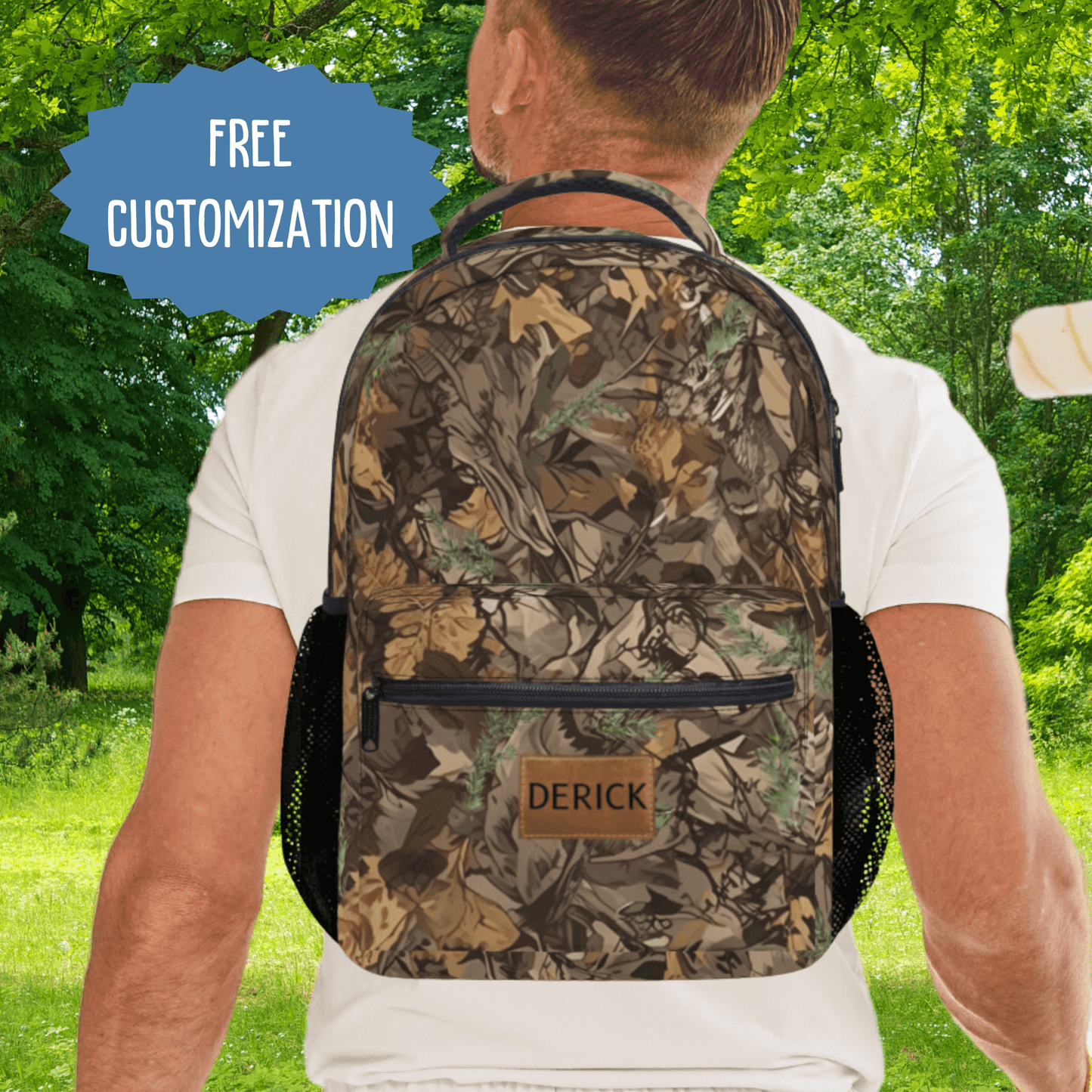 Mens Camo Backpack Personalized Camouflage Boy School Bag