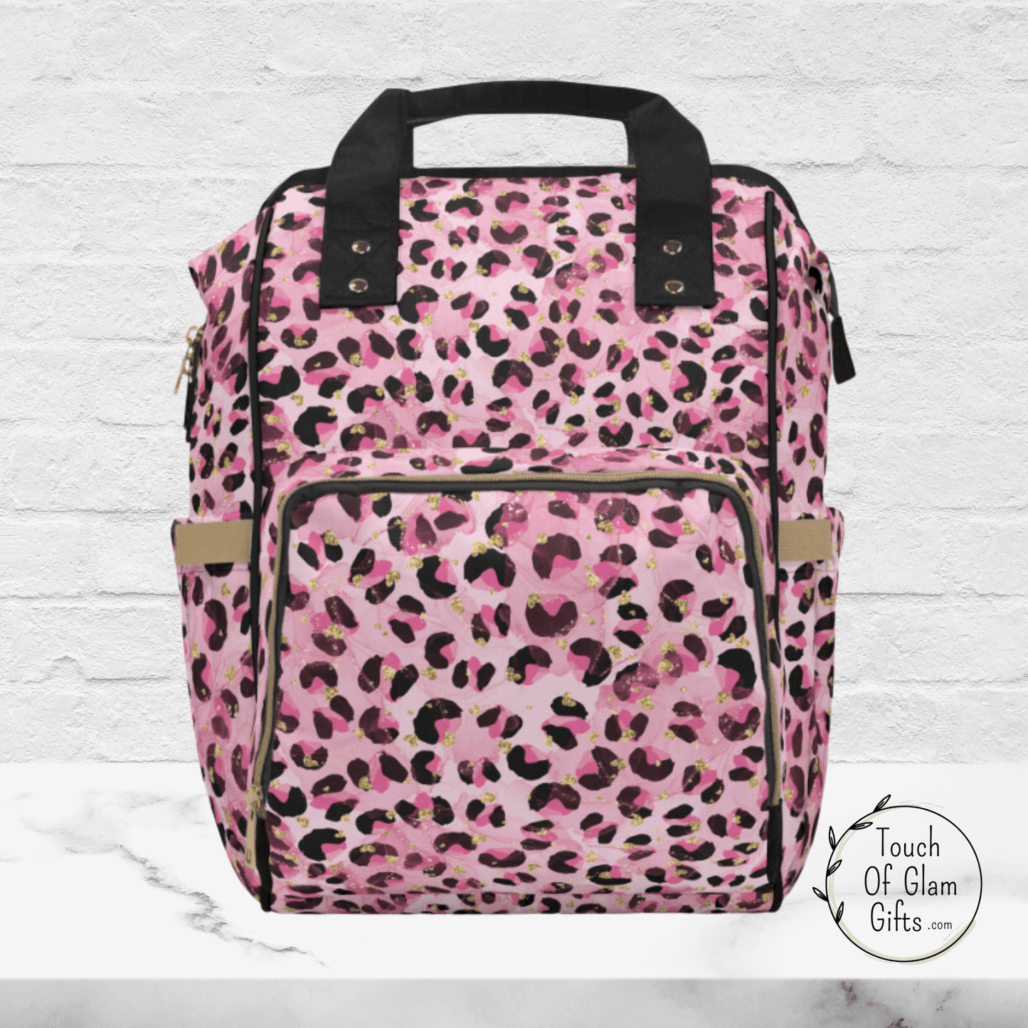 Pink Leopard Print Diaper Bag Backpack Cute Baby Gift