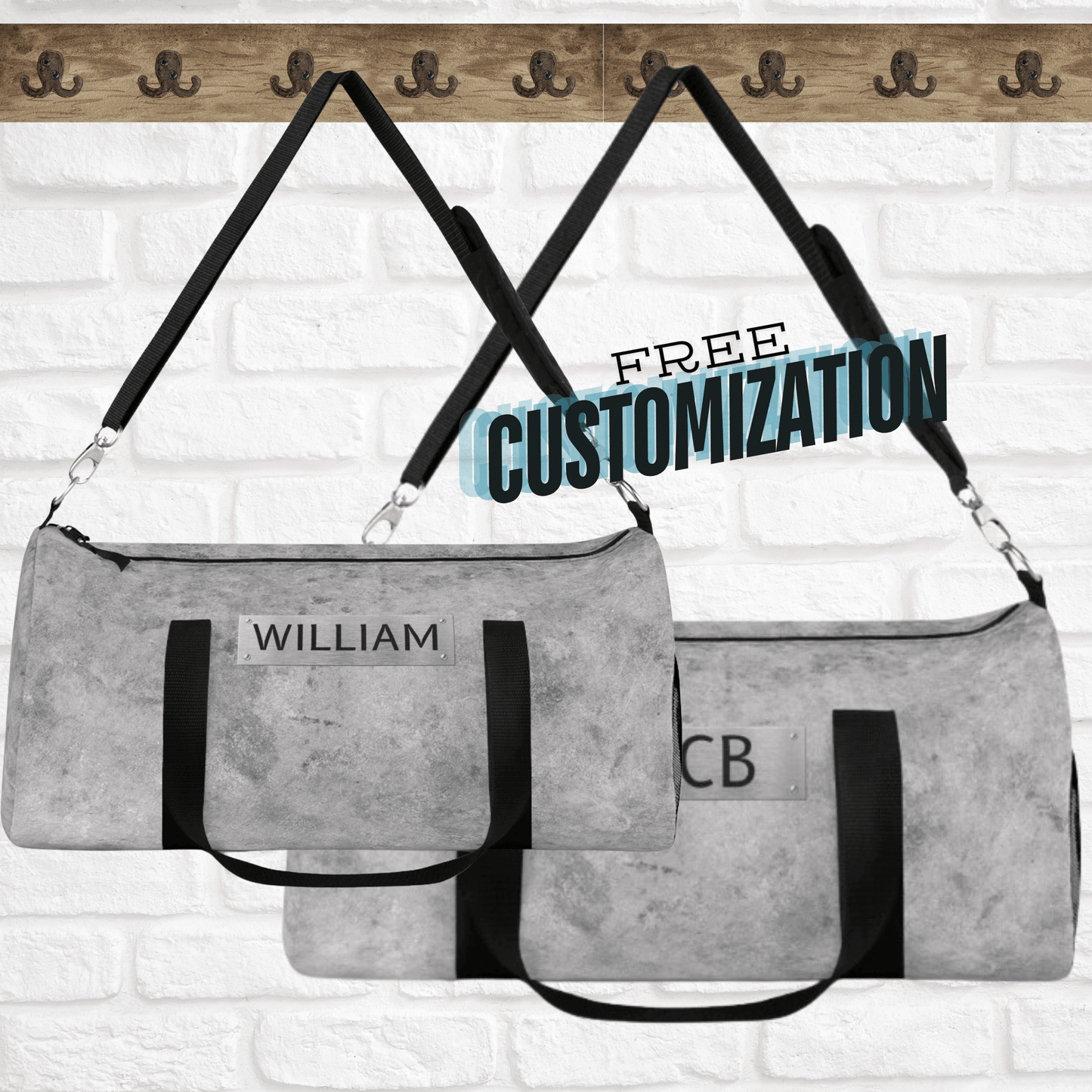 Gym Bag Personalized Large Canvas Duffel Bag Small Overnight Bag for Boys