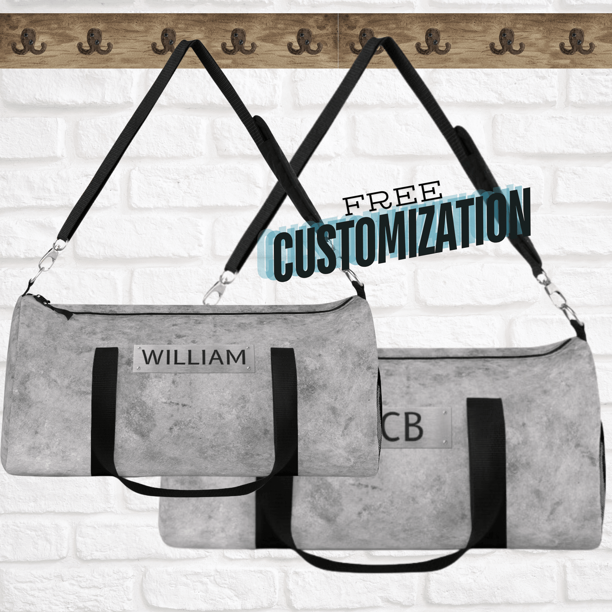 Gym Bag Personalized Large Canvas Duffel Bag Small Overnight Bag for Boys