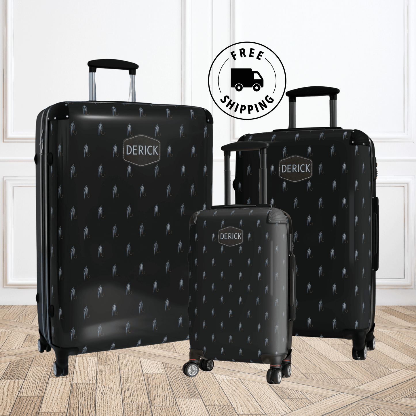 Fishing Lure Luggage for Men Personalized Suitcase with Name for Men
