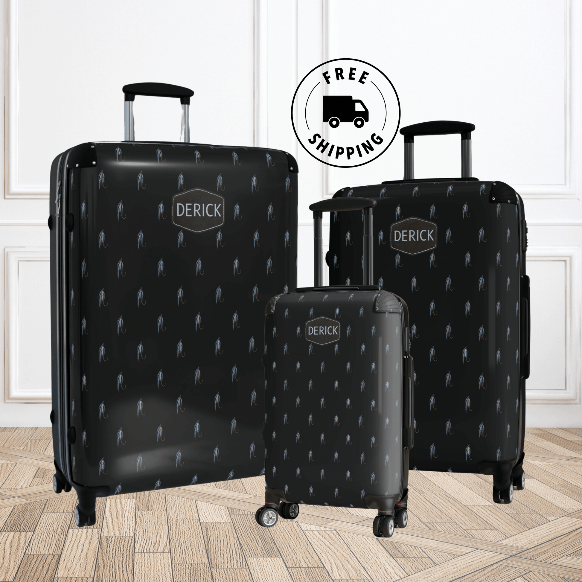 Fishing Lure Luggage for Men Personalized Suitcase with Name for Men
