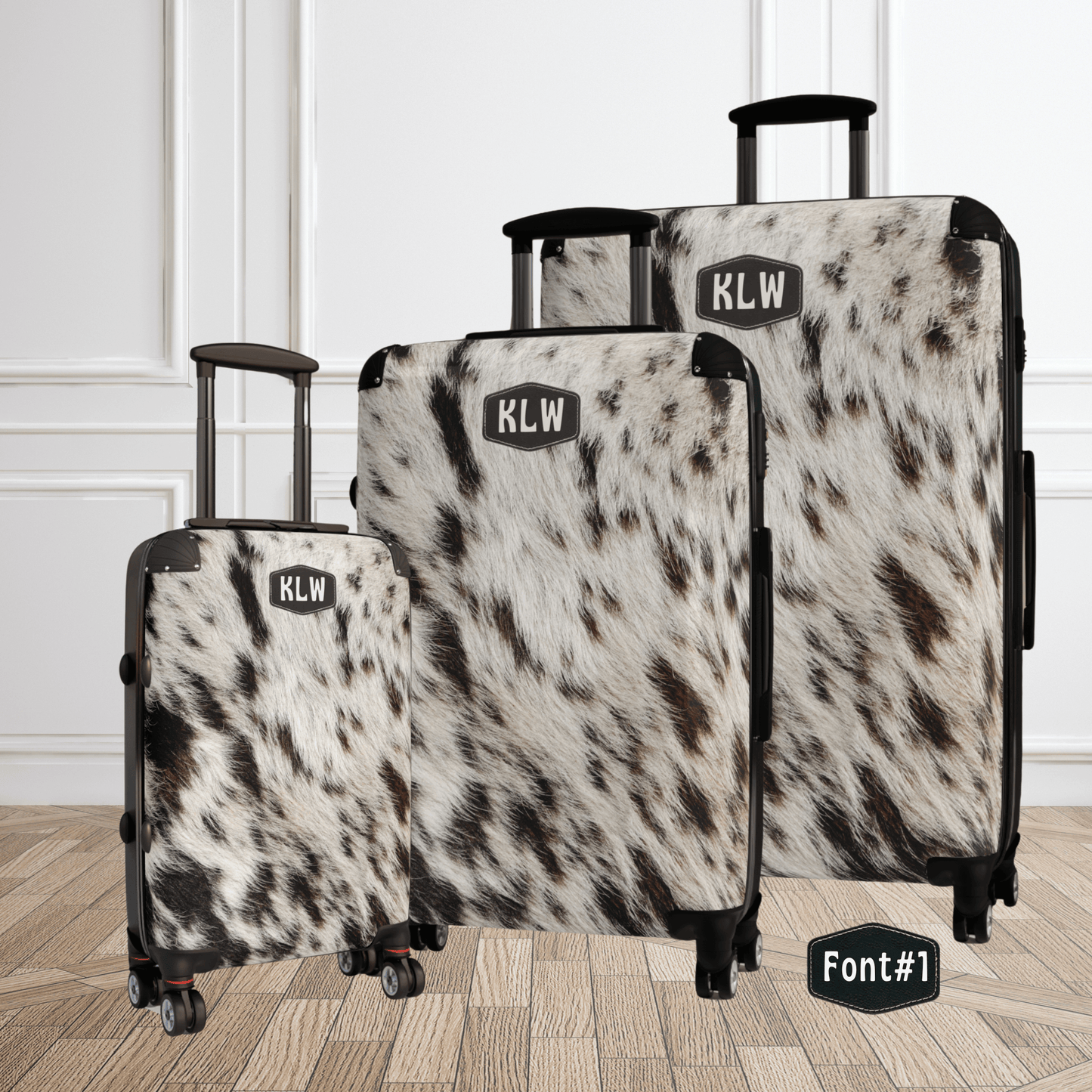 Cowhide Luggage Set Western Travel Bag Designer Suitcase