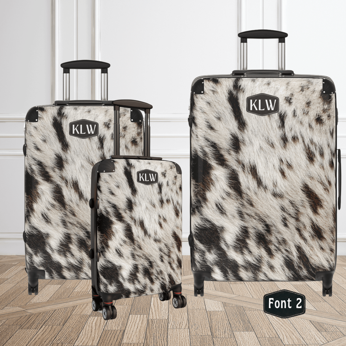 Cowhide Luggage Set Western Travel Bag Designer Suitcase