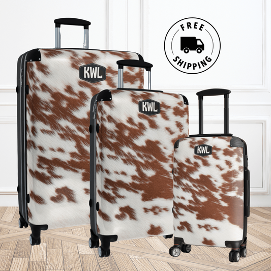 Luggage Set Spotted Cow Hide Cowgirl Suitcase