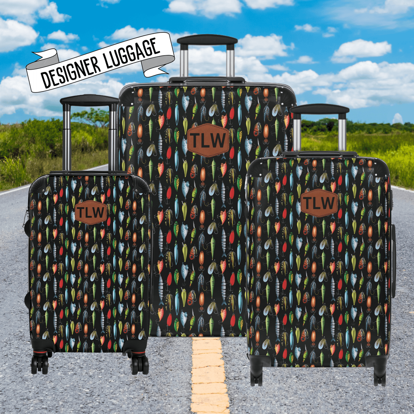 Luggage Set with Fishing Lure for Boys Personalized Suitcase