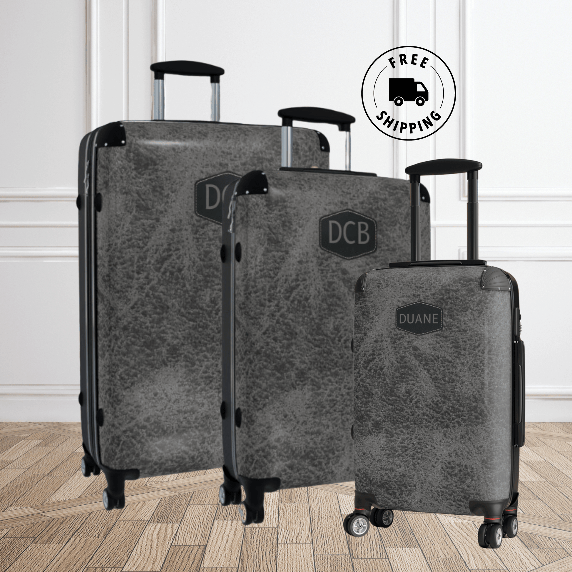 Luggage For Men Dark Grey Leather