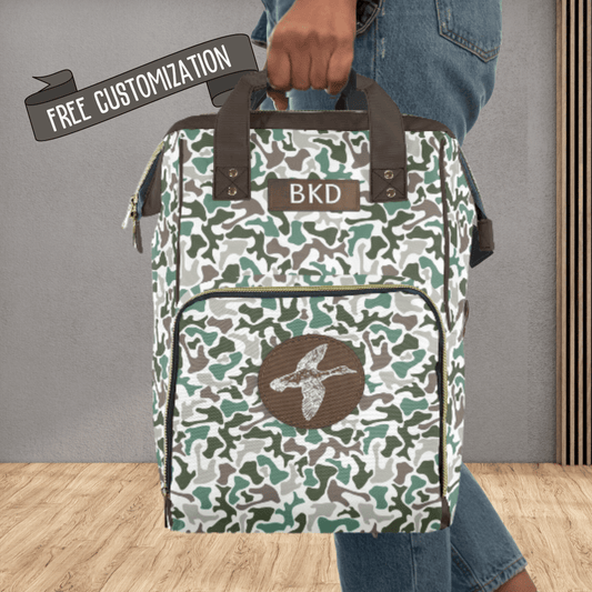 Personalized Camouflage Diaper Bag Backpack Camo Baby Bag for Fathers Baby Shower Gift for New Dad Baby Boy