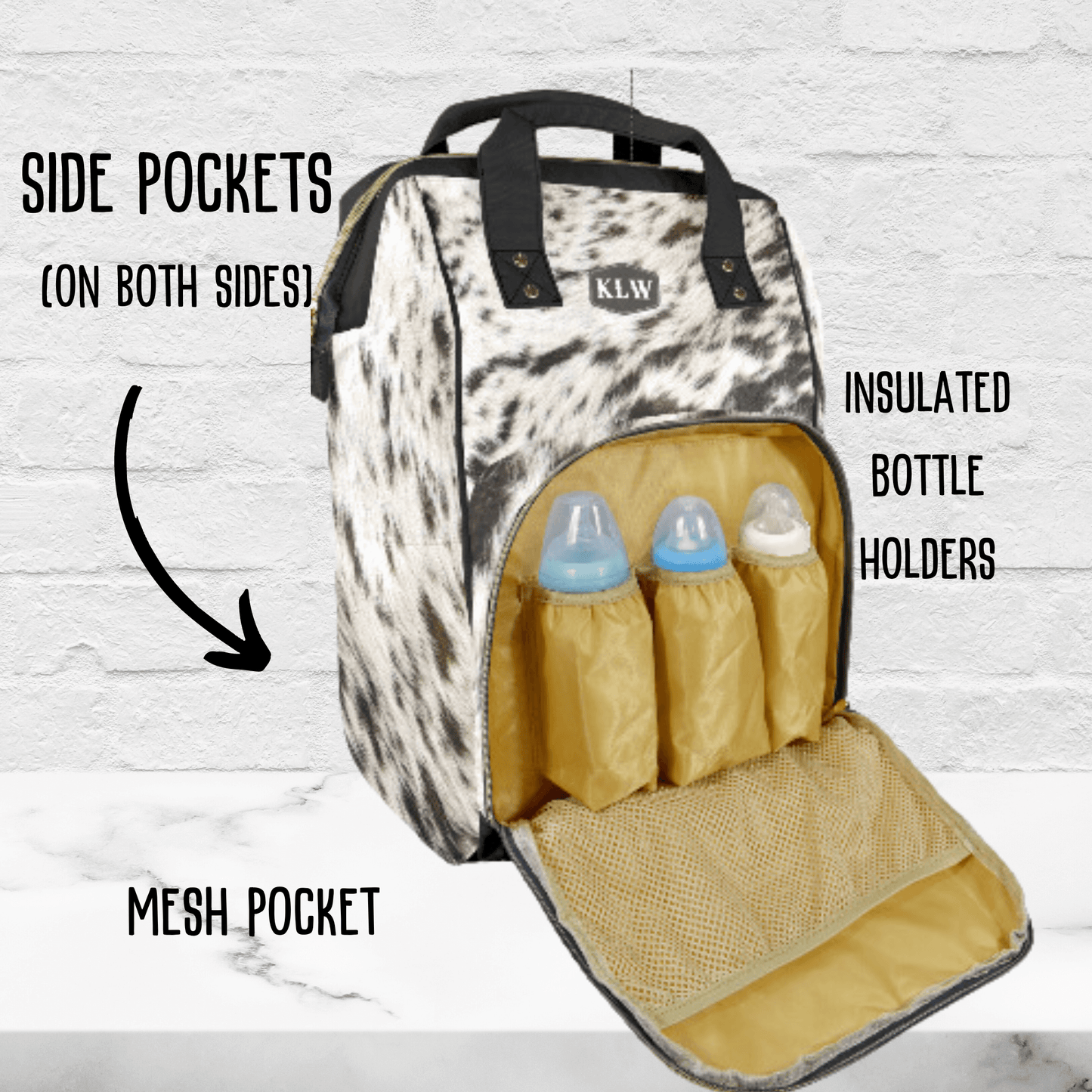 Western Style Baby Bag Backpack Cow Diaper Bag Backpack