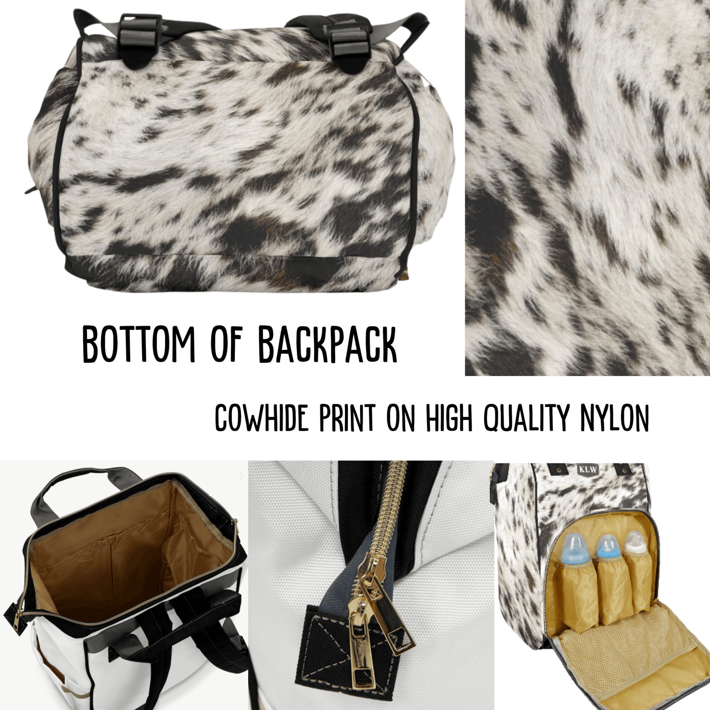 Western Style Baby Bag Backpack Cow Diaper Bag Backpack