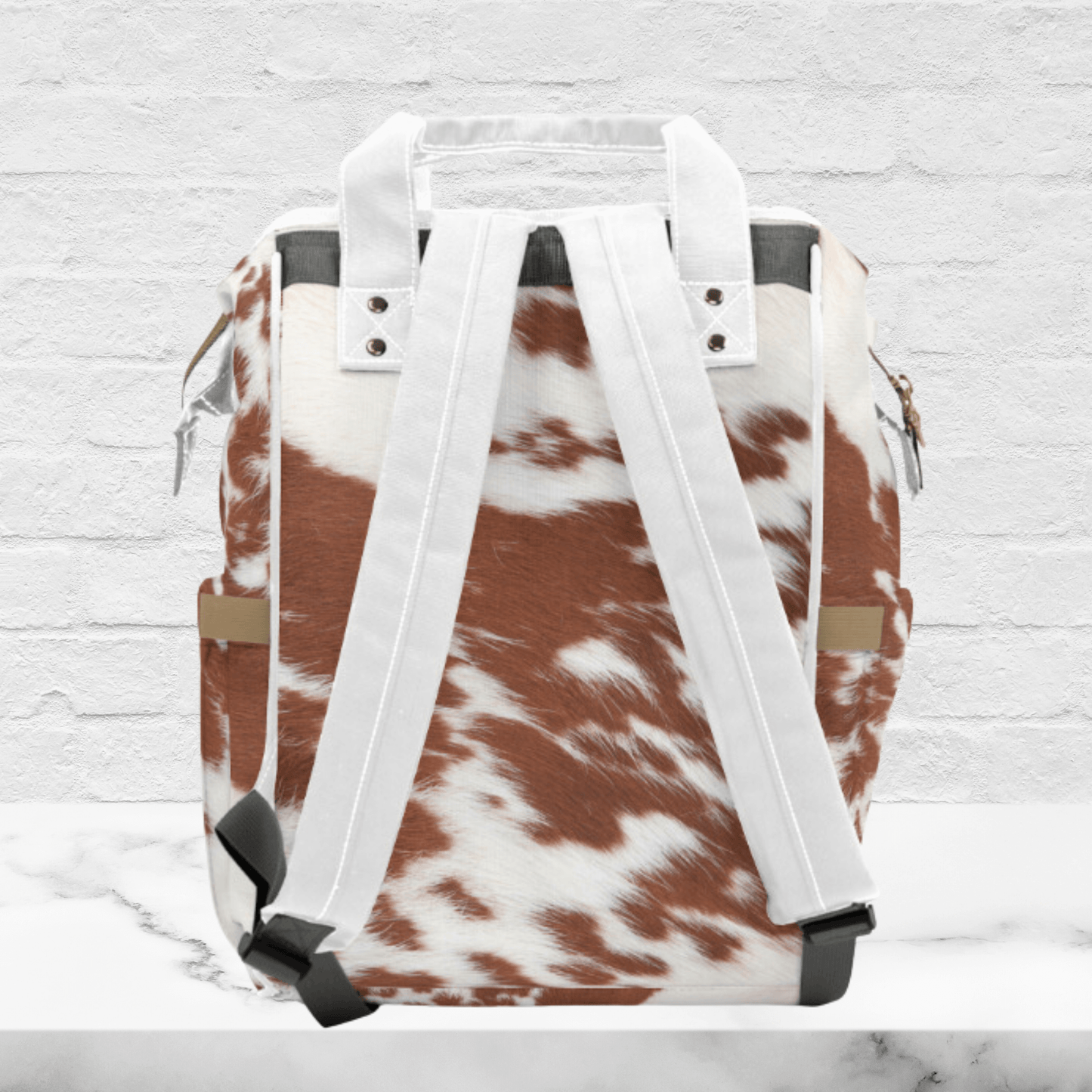 Cow Print Diaper Bag Custom Western Backpack for Women