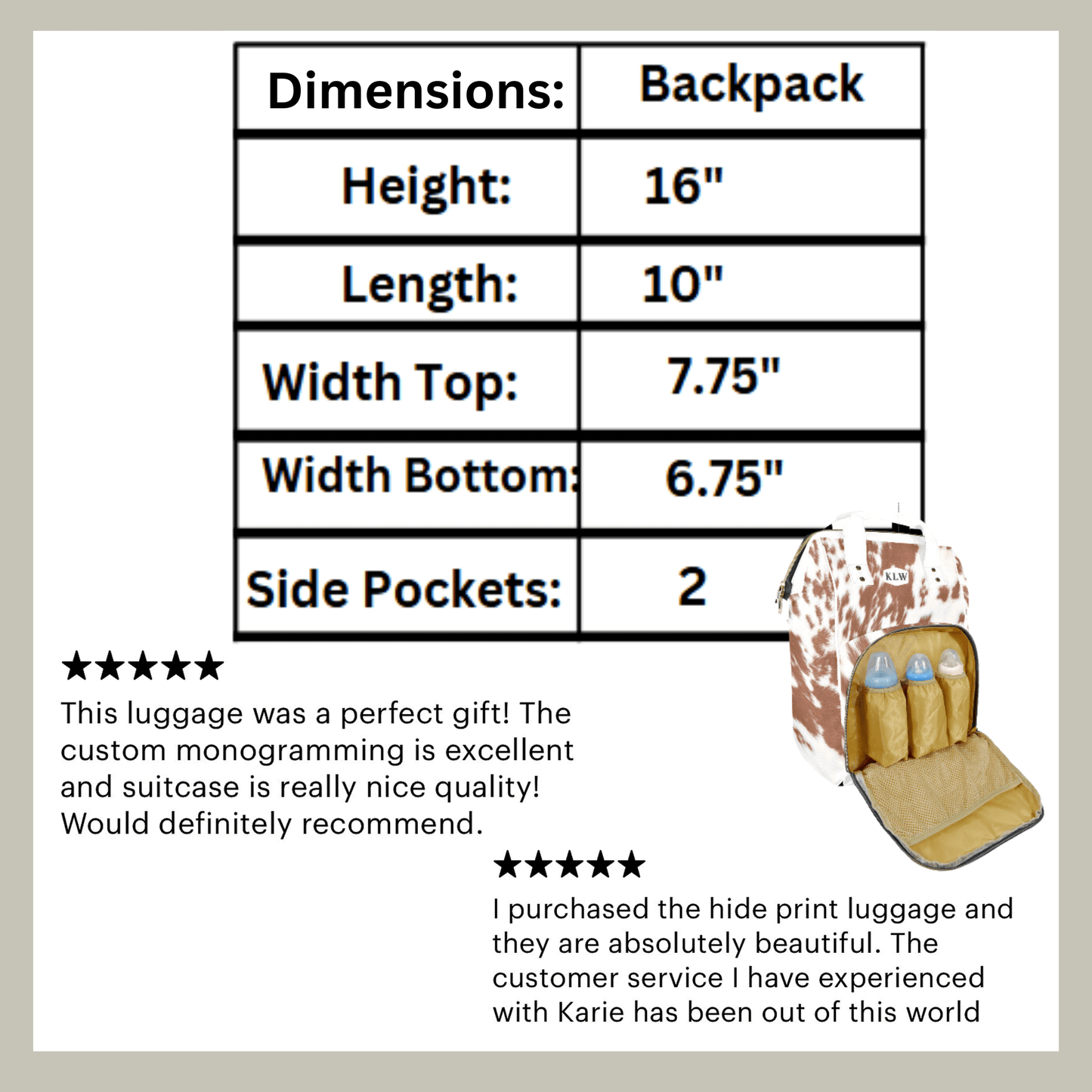 Cow Print Diaper Bag Custom Western Backpack for Women