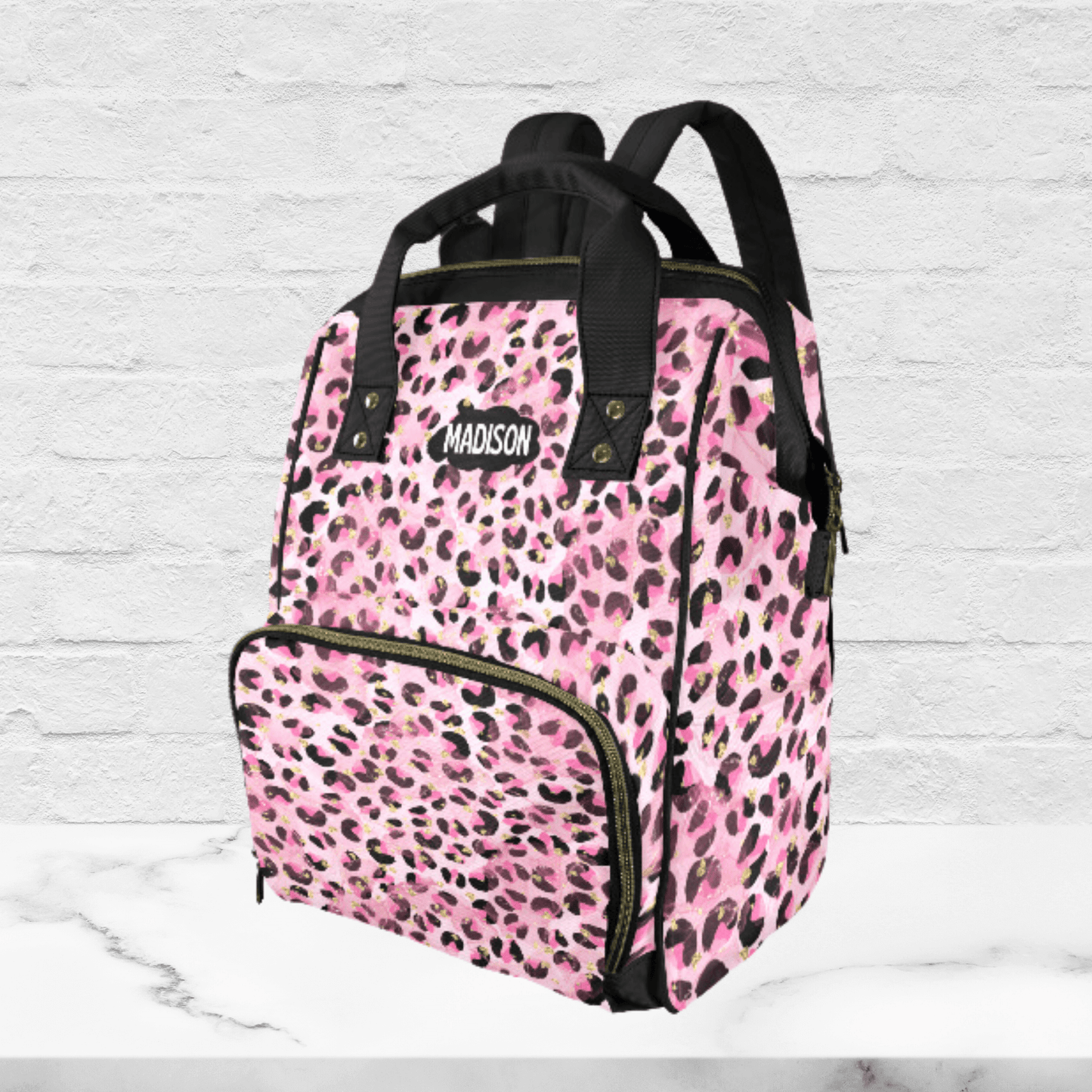 Pink Leopard Print Diaper Bag Backpack Cute Baby Gift