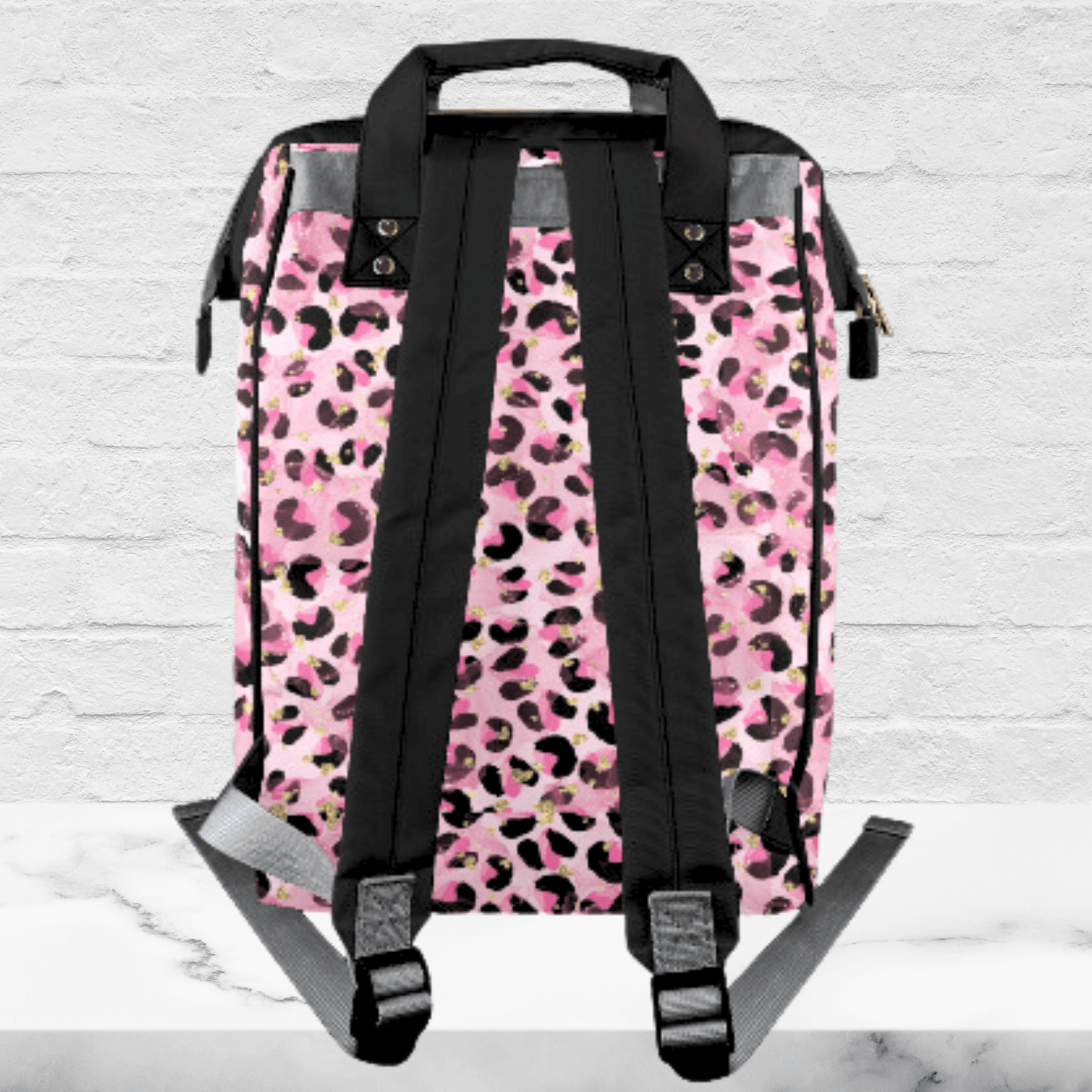 Pink Leopard Print Diaper Bag Backpack Cute Baby Gift