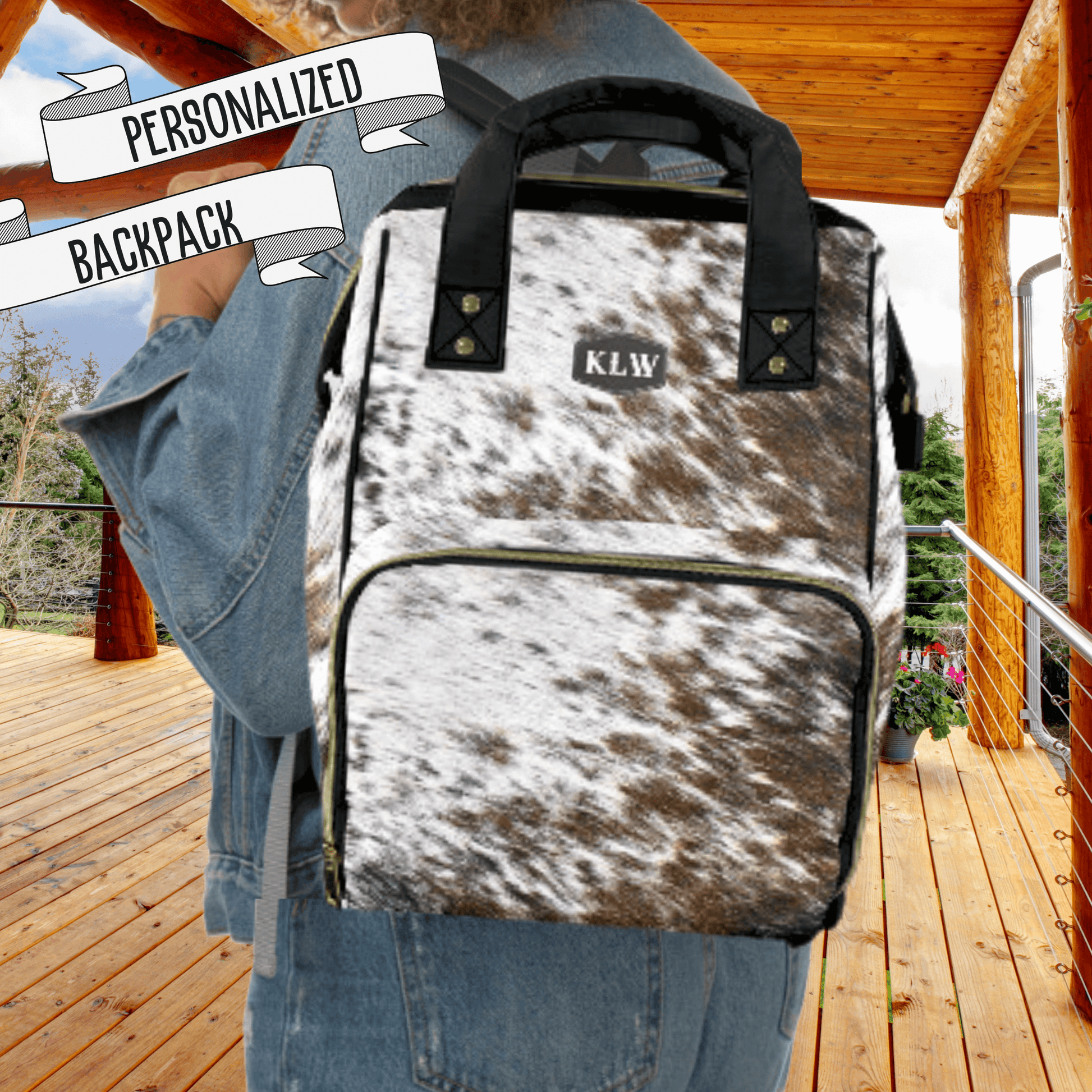 Cowhide Diaper Bag Backpack