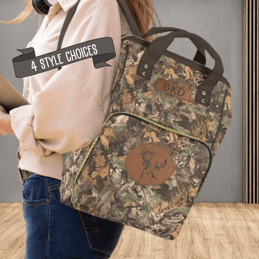Brown Camouflage Diaper Bag Gift for New Dad Baby Boy Hunter