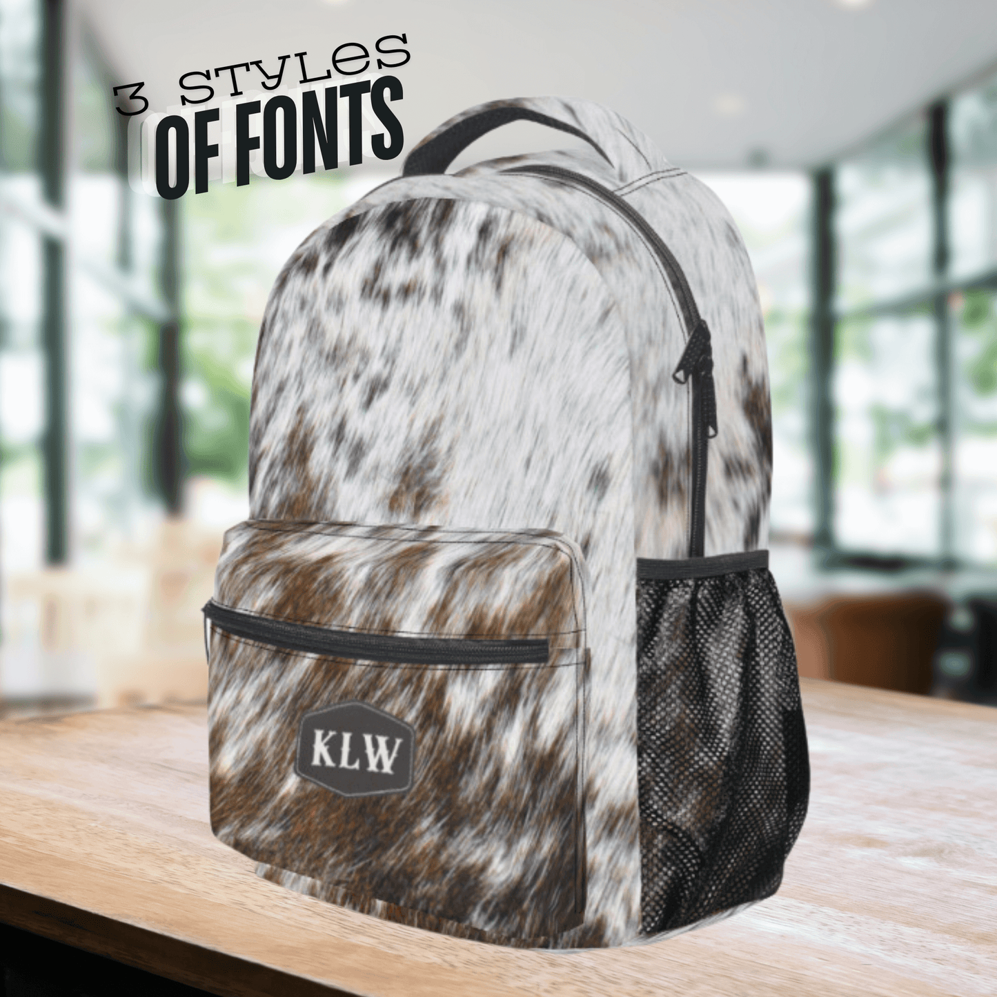 Cowhide Backpack Personalized with Name Backpack for Her