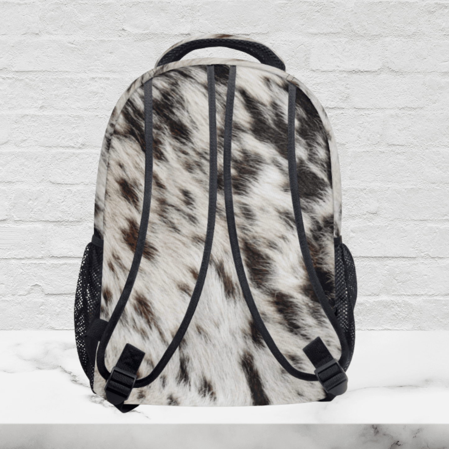 Cowhide Backpack Personalized School Bag Western Backpack