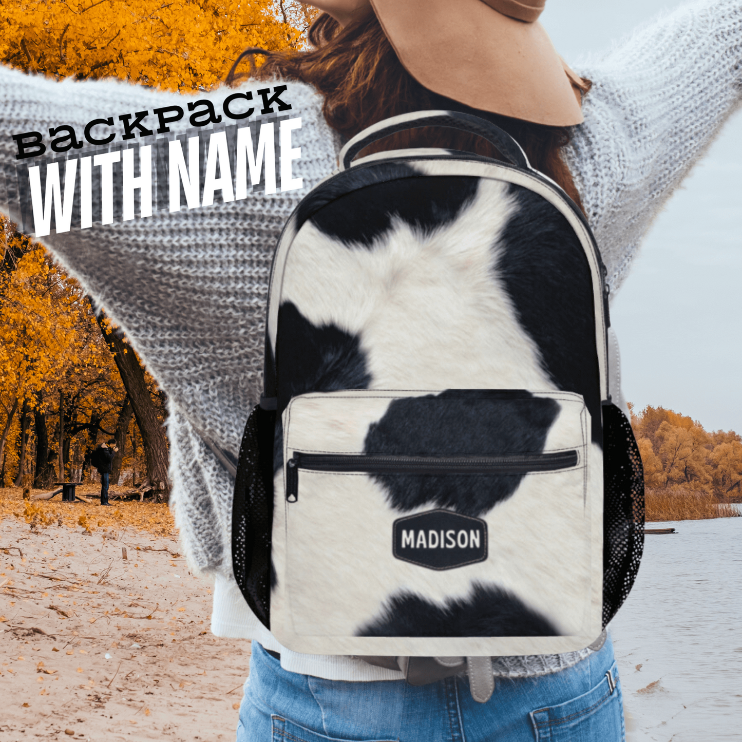 Cow Backpack School Bag for Girl Women Travel Carry On Bag