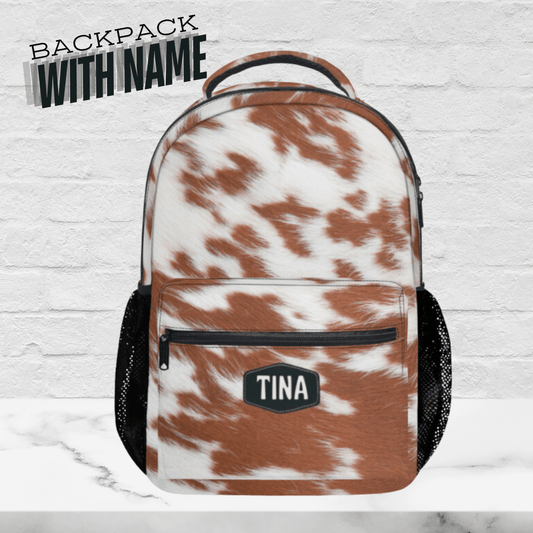 Western Backpack Personalized Cow Carry On Bag for Her