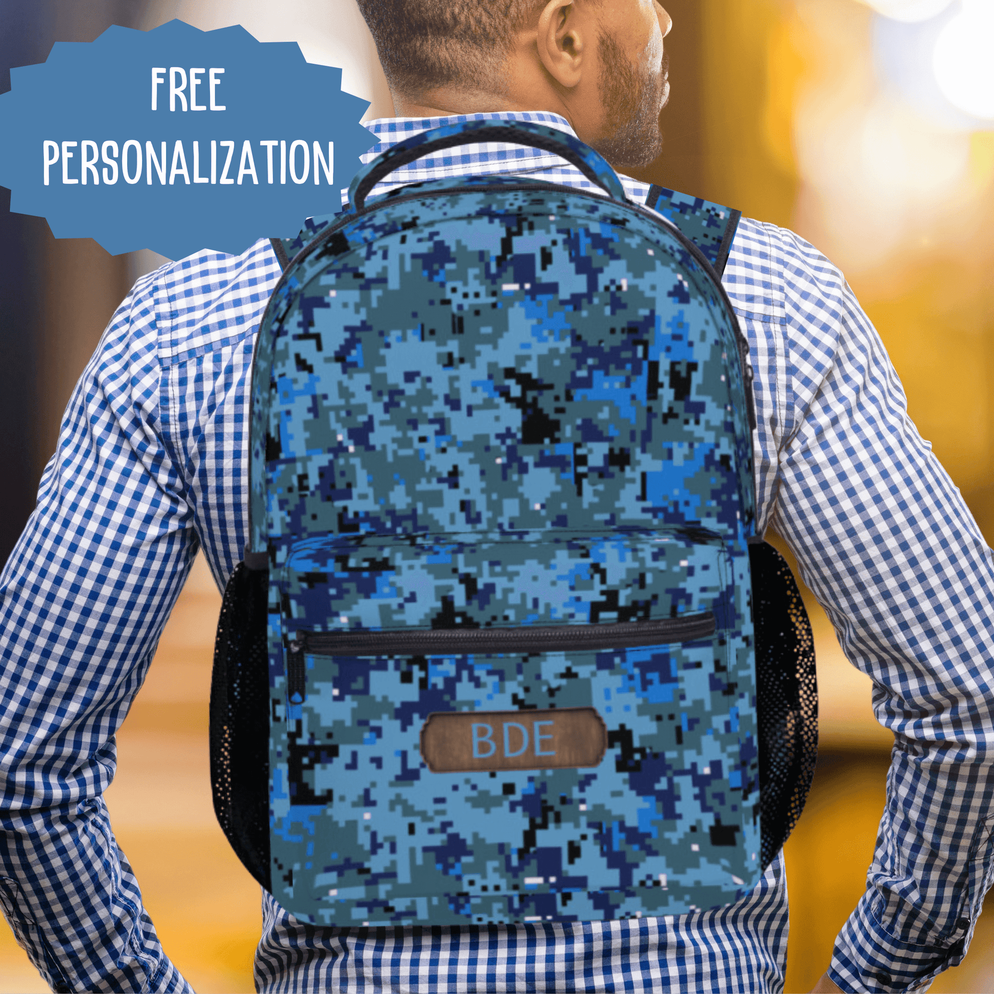 Camo Backpack Laptop School Bag Travel Gift