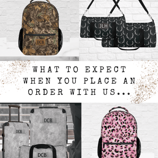 What to expect when you place an order for travel gear with us: