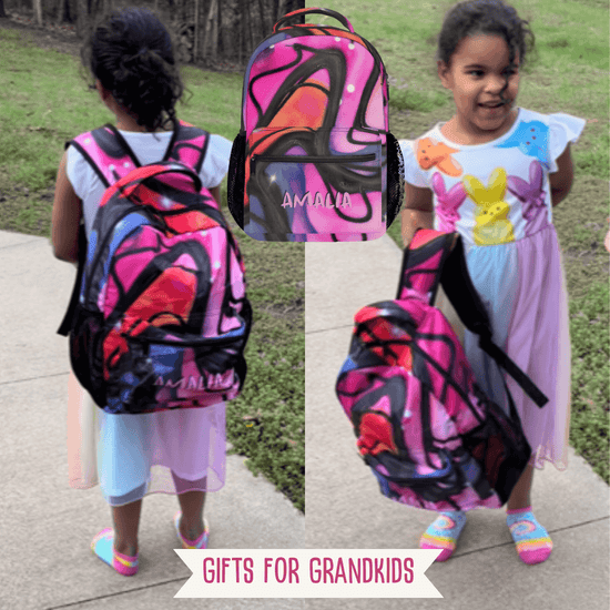 Personalized Pink Graphiti Backpack for girls