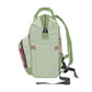 Floral Pink Green Stripes Diaper Bag