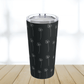 Our black glossy tumbler cup has simple boho flowers and the pattern continues.