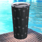 Our black tumbler cup is next to a pool and shows the glossy finish.