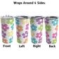 OUr summer tumbler flower cup shows all four sides of the cup with flowers on all sides.