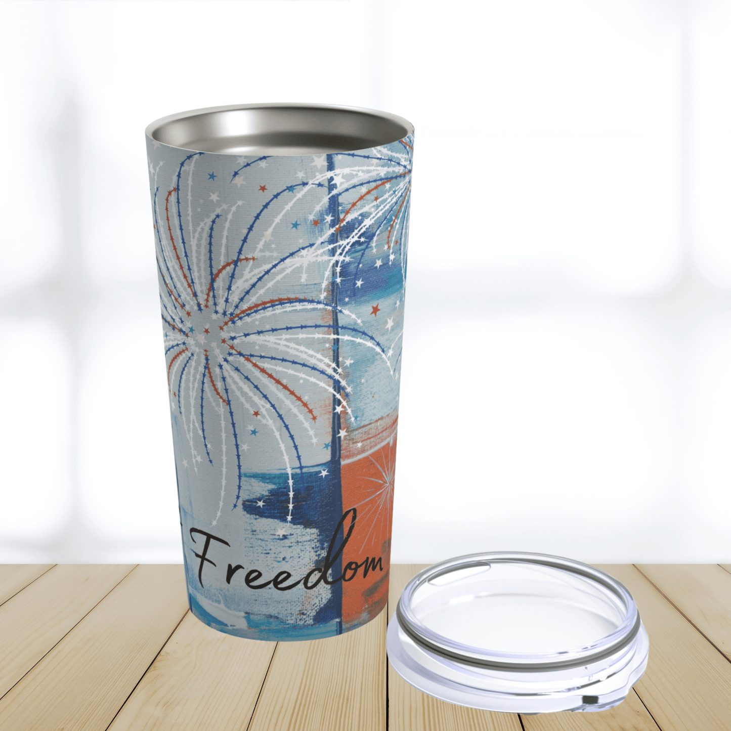 20 oz Patriotic Summer Tumbler, Dishwasher Safe, Let Freedom Ring Tumbler cup Stainless Steel Double Wall Insulated Tumbler