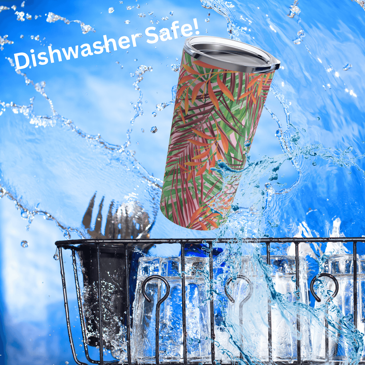 Personalized 20 oz Cute Tropical Summer Tumbler - Dishwasher Safe!