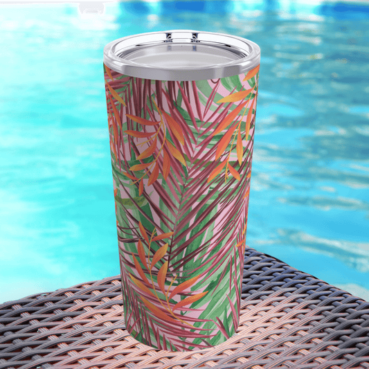 Personalized 20 oz Cute Tropical Summer Tumbler - Dishwasher Safe!