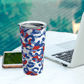 20 oz Leopard Print Tumbler, Patriotic Coffee Mug, Insulated Tumbler Cup