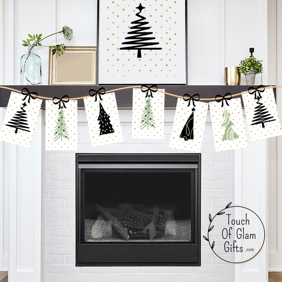 Our black and white christmas banner printable is free when you join our email list.