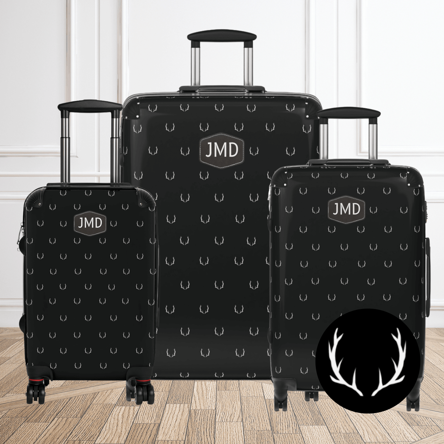 Antler Suitcase Set of 3 Luggage for Men Spinner Suitcase Gift for Deer Hunter