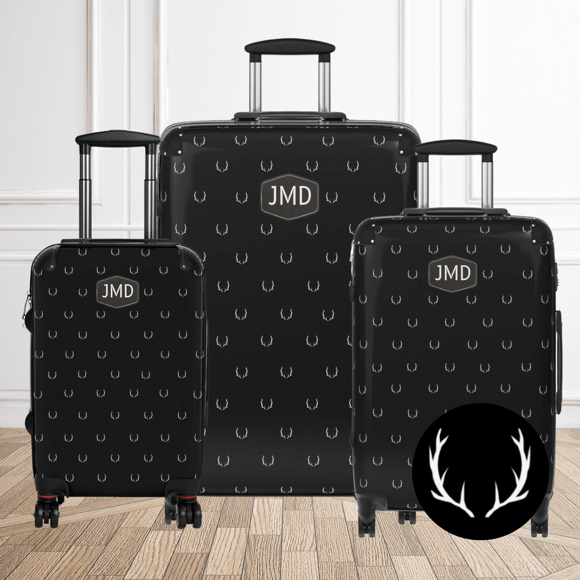 Antler Suitcase Set of 3 Luggage for Men Spinner Suitcase Gift for Deer Hunter