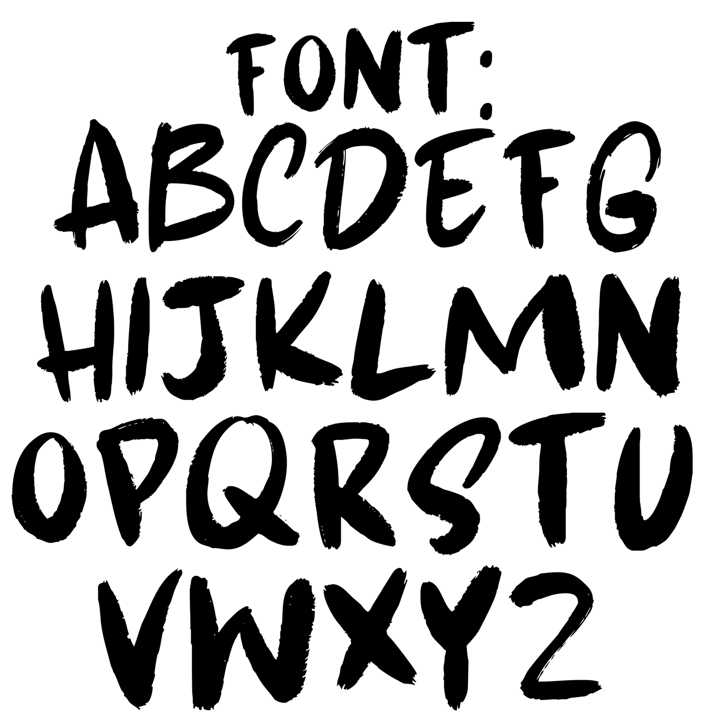 The alphabet font used for the kids backpack name on the bottom
